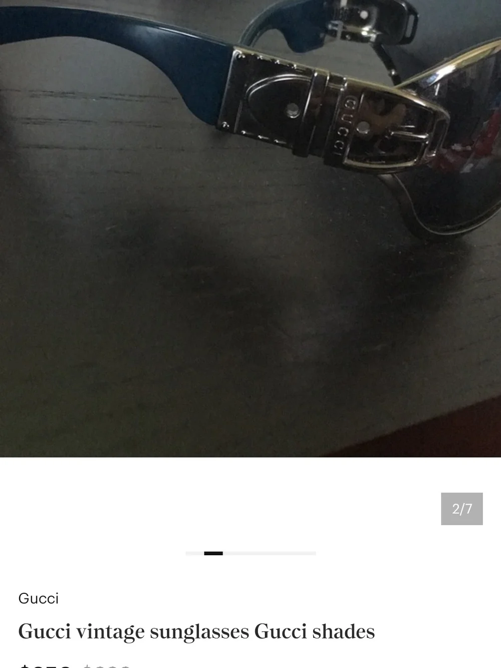 Gucci Black Sunglasses with Silver Buckle Accent